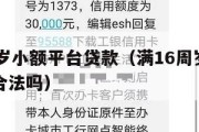 满16周岁小额平台贷款(满16周岁小额平台贷款合法吗) 满16周岁小额平台贷款(满16周岁小额平台贷款合法吗)