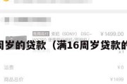 满16周岁的贷款(满16周岁贷款的口子) 满16周岁的贷款(满16周岁贷款的口子)