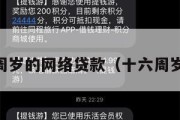 满16周岁的网络贷款(十六周岁网贷) 满16周岁的网络贷款(十六周岁网贷)