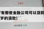 满16周岁有那些金融公司可以贷款(有什么满十六周岁的贷款) 满16周岁有那些金融公司可以贷款(有什么满十六周岁的贷款)