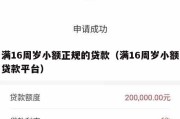 满16周岁小额正规的贷款(满16周岁小额贷款平台) 满16周岁小额正规的贷款(满16周岁小额贷款平台)