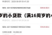 满16周岁的小贷款(满16周岁的小贷款怎么还) 满16周岁的小贷款(满16周岁的小贷款怎么还)