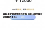 满16周岁的可贷款的平台(满16周岁就可以贷款的平台) 满16周岁的可贷款的平台(满16周岁就可以贷款的平台)