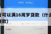 那些银行可以满16周岁贷款(什么银行16岁可以贷款) 那些银行可以满16周岁贷款(什么银行16岁可以贷款)