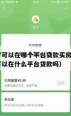 满16周岁可以在哪个平台贷款买房子(已满16周岁可以在什么平台贷款吗)