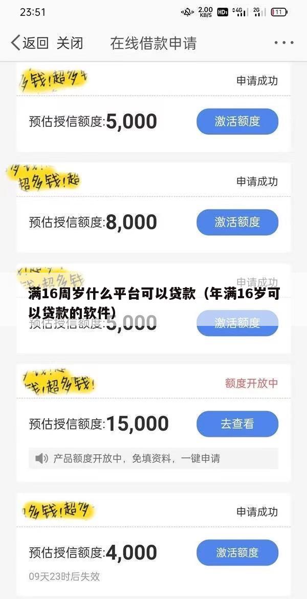 满16周岁什么平台可以贷款(年满16岁可以贷款的软件)