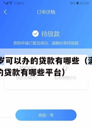 满16周岁可以办的贷款有哪些(满16周岁可以办的贷款有哪些平台)