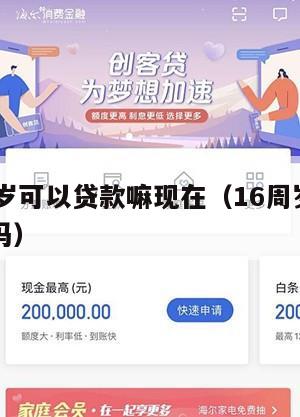 满16周岁可以贷款嘛现在(16周岁可以申请贷款吗)