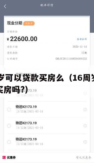 满16周岁可以贷款买房么(16周岁可以按揭贷款买房吗?)