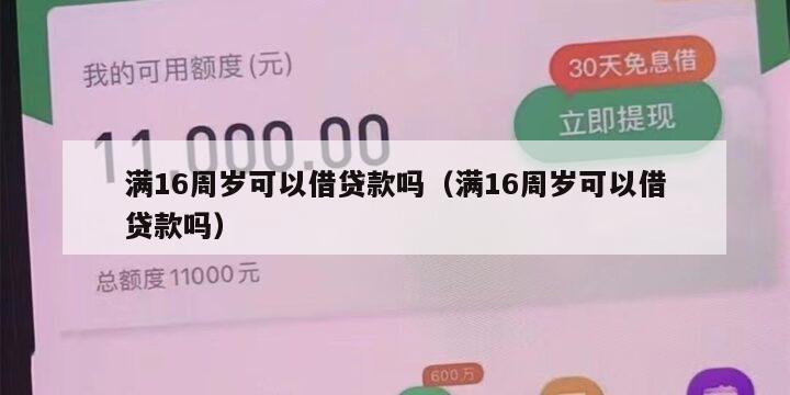 满16周岁可以借贷款吗(满16周岁可以借贷款吗)