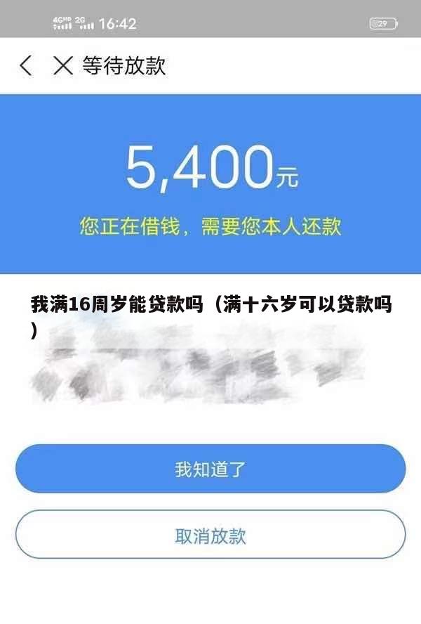 我满16周岁能贷款吗(满十六岁可以贷款吗)