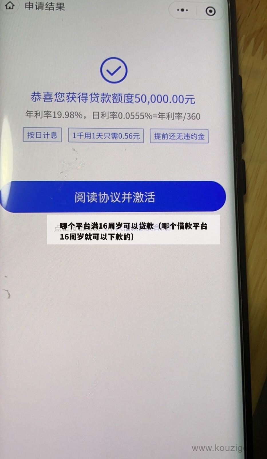 哪个平台满16周岁可以贷款(哪个借款平台16周岁就可以下款的)