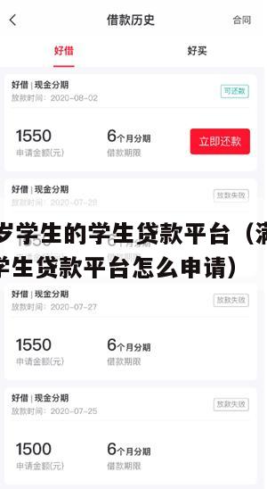 满16周岁学生的学生贷款平台(满16周岁学生的学生贷款平台怎么申请)
