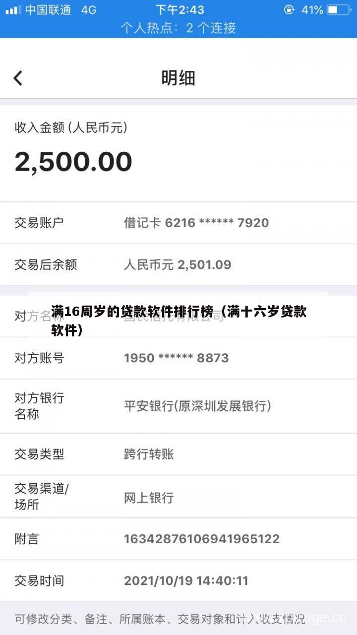 满16周岁的贷款软件排行榜(满十六岁贷款软件)