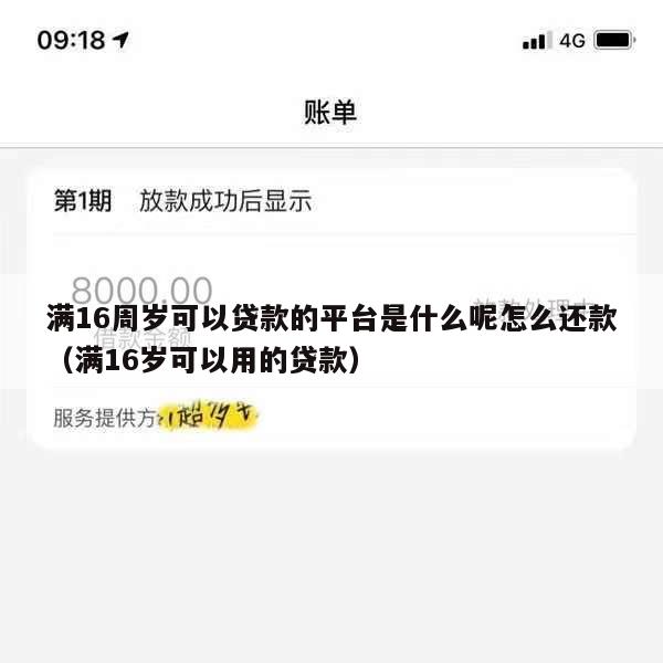 满16周岁可以贷款的平台是什么呢怎么还款(满16岁可以用的贷款)