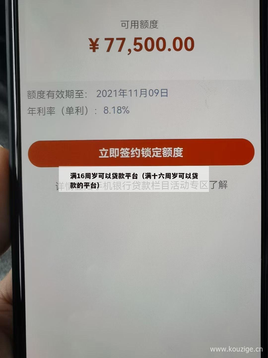 满16周岁可以贷款平台(满十六周岁可以贷款的平台)